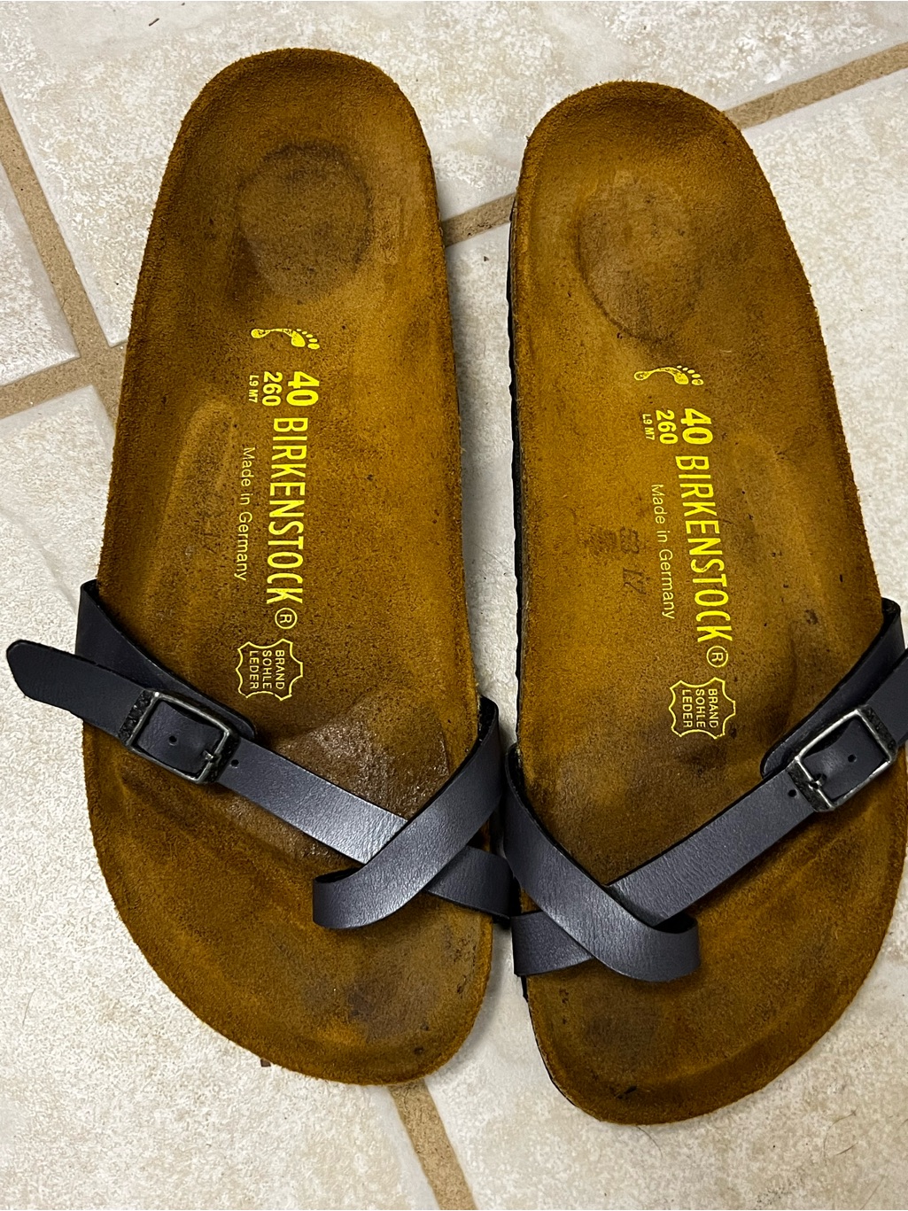 Birkenstock Women’s Black Cross-Strap Suede Footbed Sandals